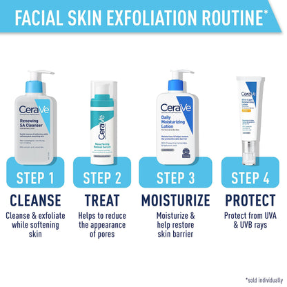 CeraVe SA Cleanser | Salicylic Acid Cleanser with Hyaluronic Acid, Niacinamide & Ceramides| BHA Exfoliant for Face | Fragrance Free Non-Comedogenic | 16 Ounce