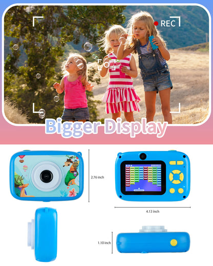 FiliWel Kids Camera, HD Digital Video Camera for Kids 3-9, 2.4 Inch Display Selfie Toddler Camera Toy with 32GB SD Card, Christmas Birthday Gifts for Boys and Girls