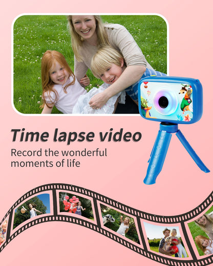 FiliWel Kids Camera, HD Digital Video Camera for Kids 3-9, 2.4 Inch Display Selfie Toddler Camera Toy with 32GB SD Card, Christmas Birthday Gifts for Boys and Girls
