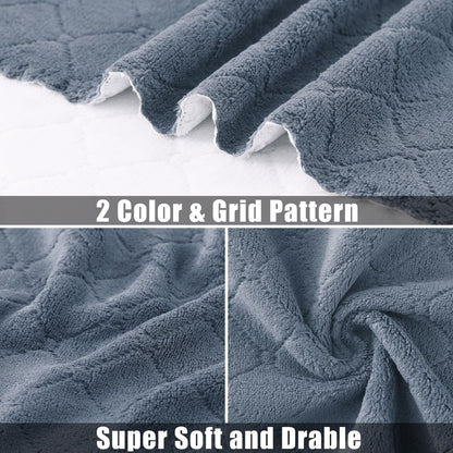 Mordimy 12 Pack Kitchen Cloths Dish Towels (10" x 10", Dark Grey & White), Super Soft and Absorbent Dish Cloths, Coral Velvet Microfiber Cleaning Cloth, Nonstick Oil Fast Dry Dishcloths