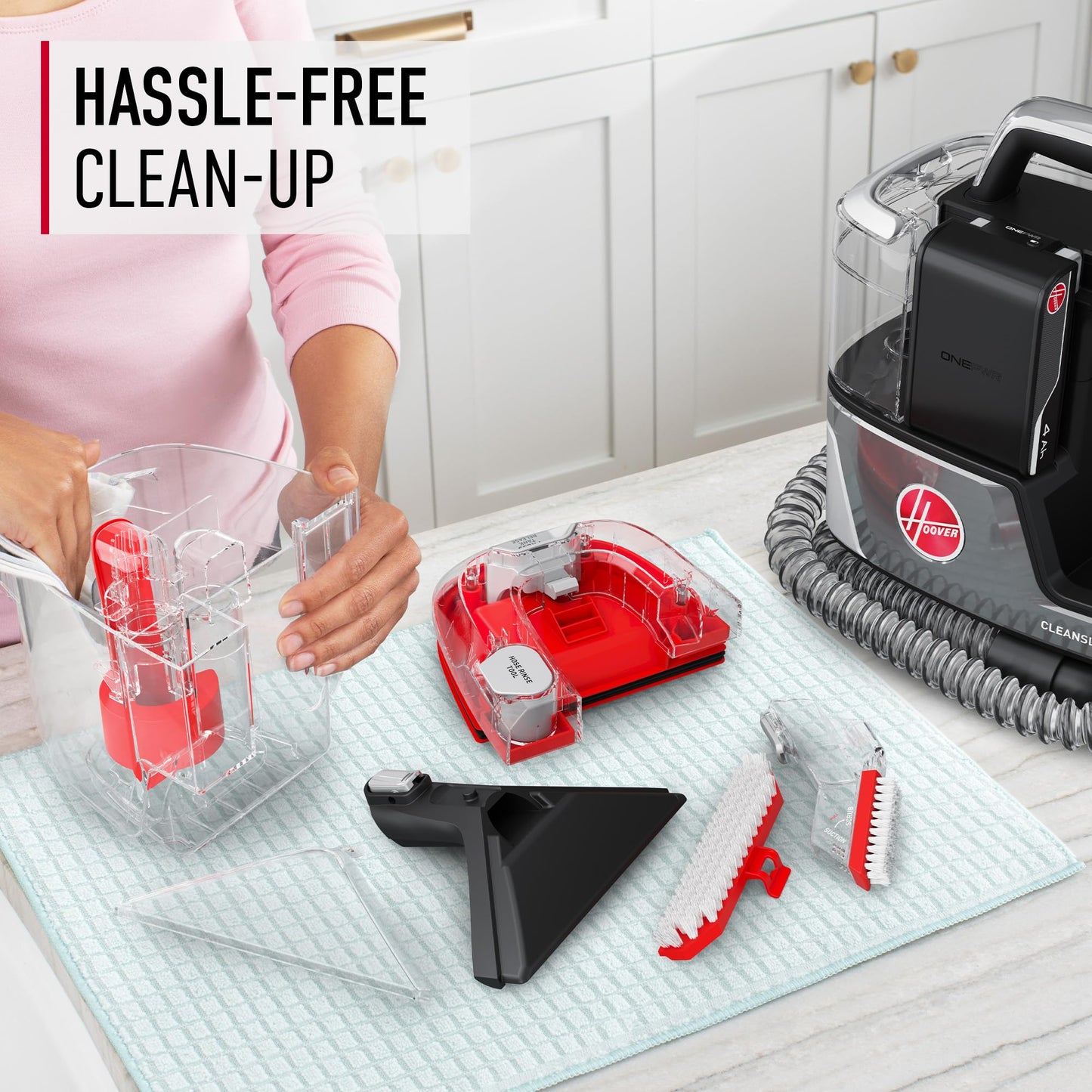 Hoover ONEPWR CleanSlate Cordless Carpet & Upholstery Spot Cleaner, Stain Remover, Portable, BH14000V, Silver