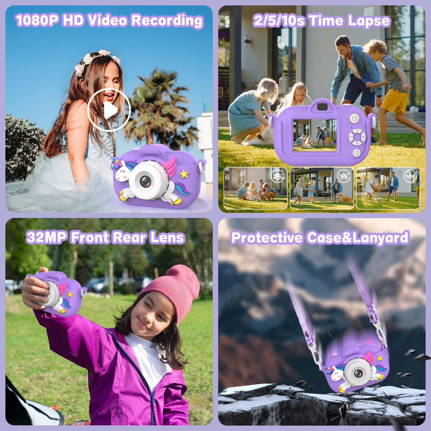 MKQ Kids Camera Toddler Camera for Girls Boys, 3-12 Year Old Girl Boy Gifts Kid Camera Toys, 1080P HD Kids Digital Video Cameras for Toddler, Child Camera for 3 4 5 6 7 8 9 10 11 12 Years Old Kids