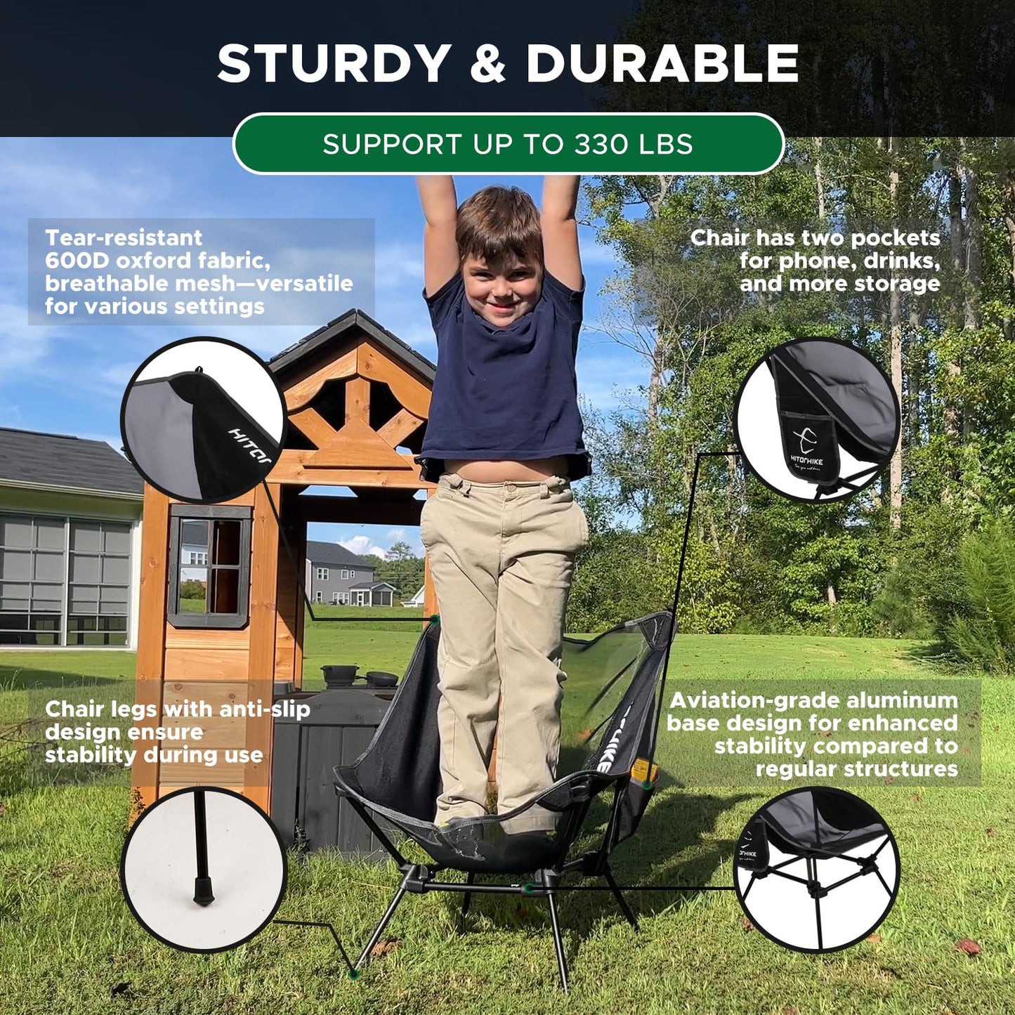 2 Pack Breathable Mesh Camping Chairs.