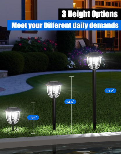 WIHTU 8 Pack Solar Lights for Outside Ground Bright Garden Lights Outdoor Waterproof for Pathway Solar Powered Landscape Lights for Yard Decor LED Lighting for Walkways Driveway Sidewalk Patio Lawn