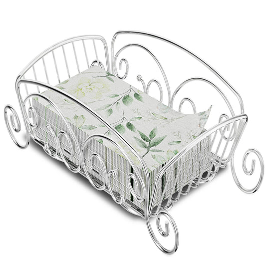 LEVIMETREE Guest Towel Silver Napkin Holder Guest Towel Holder for Tables Modern Serviette Holder Tissue Dispenser Perfect for Outdoor Events -Dining Table Napkin Holder, Home Décor Bathroom Trays