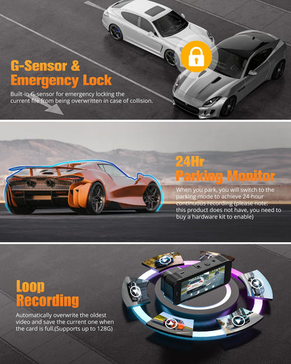 ❗UPDATE: DEAD❗ Dash Camera for Cars, 8K Full UHD Dash Cam Front and Rear Inside with App,Car Camera with Free 32GB SD Card,Built-in Wi-Fi GPS,3.16”IPS Screen,170°Wide Angle,WDR,24H Parking Mode,Night Vision
