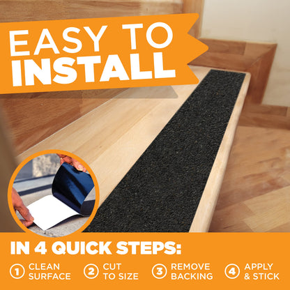 Tape King Anti-Slip Tape, 4" x30' Roll - Indoor/Outdoor Safety Traction for Stairs, Steps, Ramps, Treads
