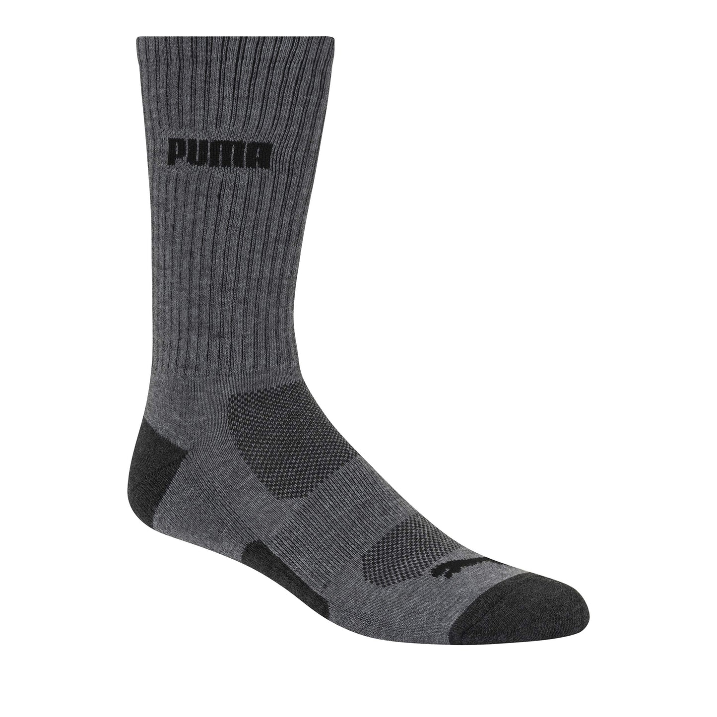 PUMA mens 6 Pack Crew Socks, Dark Gray, 13-Oct US