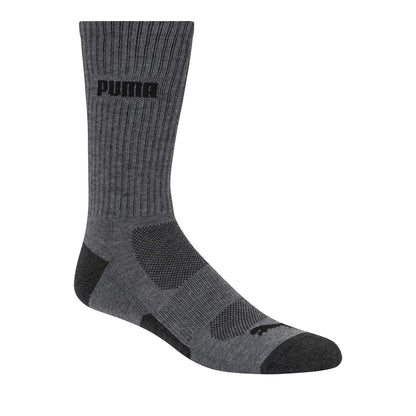 PUMA mens 6 Pack Crew Socks, Dark Gray, 13-Oct US
