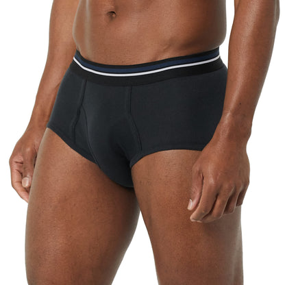 Amazon Essentials Men's Tag-Free Cotton Briefs, Pack of 7, Black, Medium