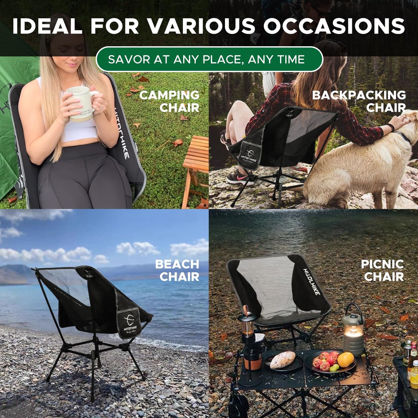 2 Pack Breathable Mesh Camping Chairs.