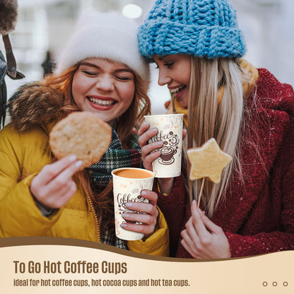 Gerrii 500 Pack Disposable Coffee Cups, Paper Coffee Cups Hot/Cold Beverage Drinking Cups for Everyday Use, Party, Picnic, Cafe, Catering, and Events (16 oz)