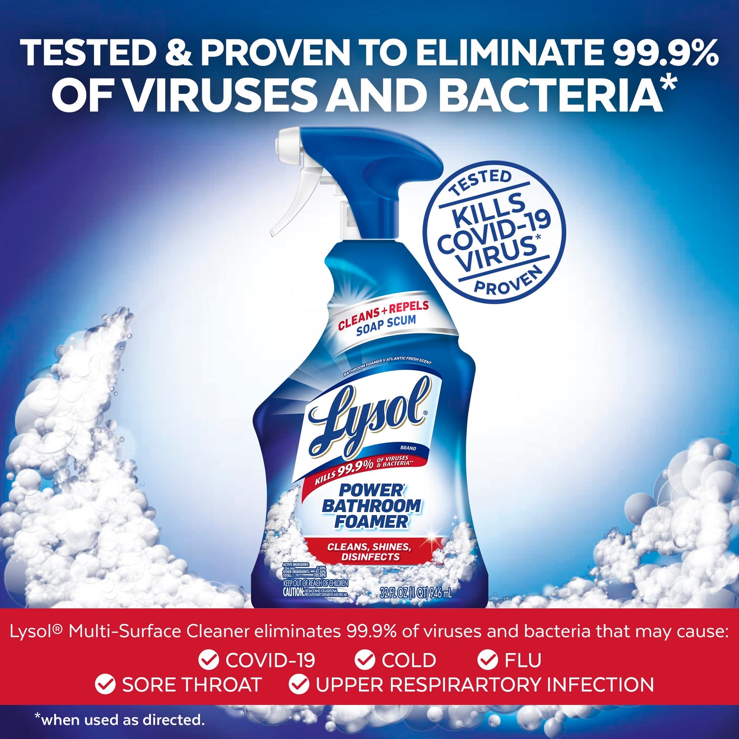 Lysol Power Bathroom Cleaner Trigger, 22 Ounces (Pack of 3)