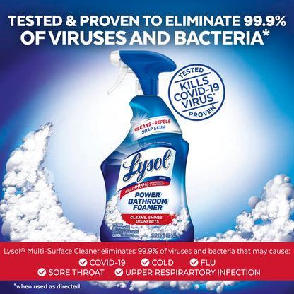Lysol Power Bathroom Cleaner Trigger, 22 Ounces (Pack of 3)