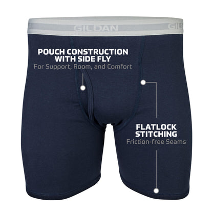 Gildan Men's Underwear Boxer Briefs, Multipack, Mixed Navy