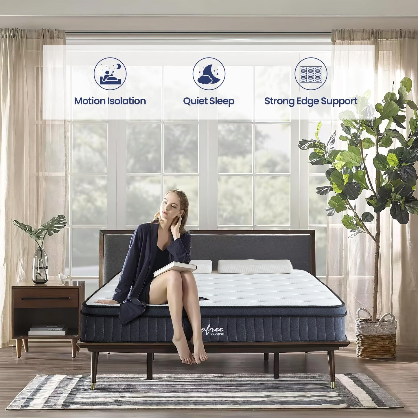 sofree bedding Full Size Mattress, 12 Inch Memory Foam Hybrid Mattress, Full Mattress in a Box for Motion Isolation, Strong Edge Support, Pressure Relief, Medium Firm, CertiPUR-US