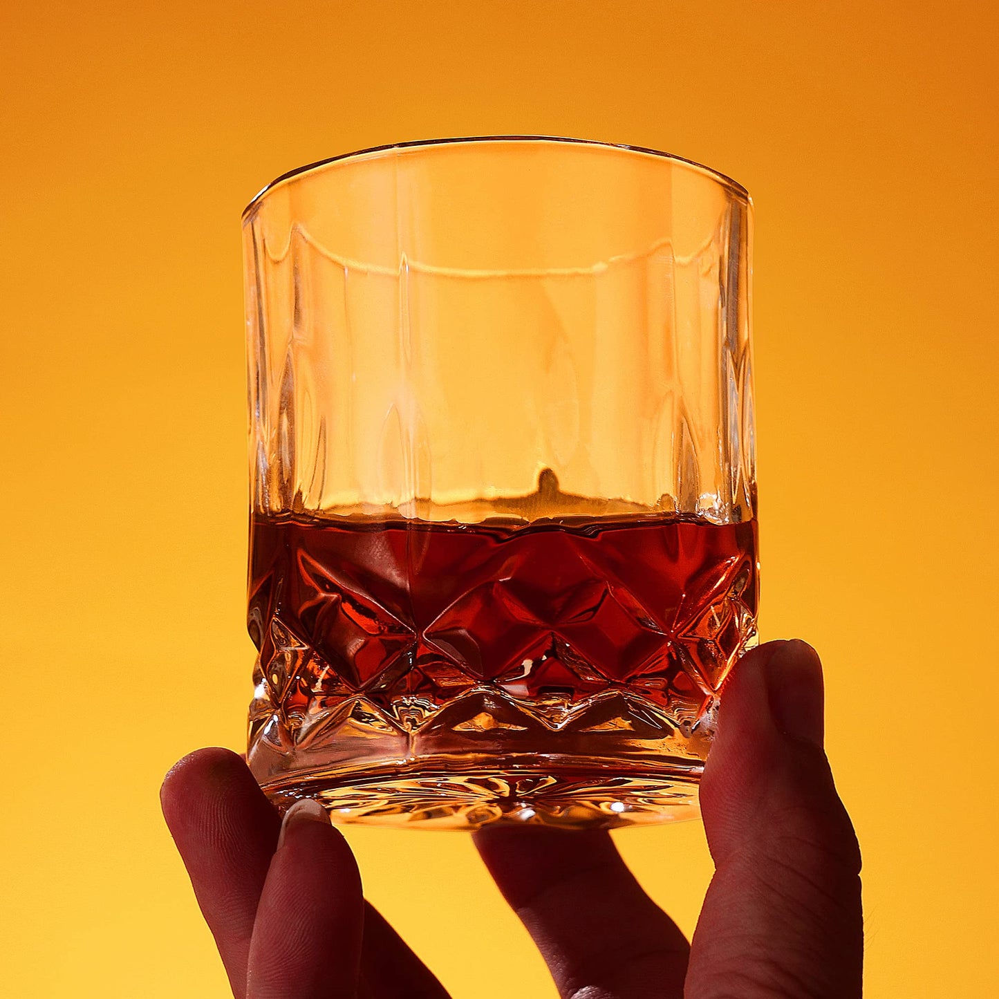 JOWLOT Whiskey Glasses Set of 4, 10 Oz Crystal Old Fashioned Whiskey Glass with Luxury Gift Box for Men Women for Drinking Bourbon Scotch Cocktail at Home Bar