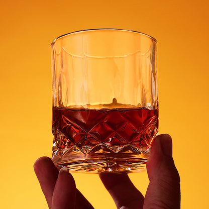 JOWLOT Whiskey Glasses Set of 4, 10 Oz Crystal Old Fashioned Whiskey Glass with Luxury Gift Box for Men Women for Drinking Bourbon Scotch Cocktail at Home Bar