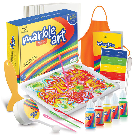 Marble Painting Kit - Kids Art, Water Marbling Paint Kit for Kids Ages 8-12 Girls & Boys, Fun Activity Water Marbling Paint Art Kit for Kids, 5 Paint Colors, Perfect Kids Gift for All Ages