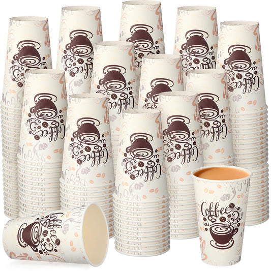 Gerrii 500 Pack Disposable Coffee Cups, Paper Coffee Cups Hot/Cold Beverage Drinking Cups for Everyday Use, Party, Picnic, Cafe, Catering, and Events (16 oz)