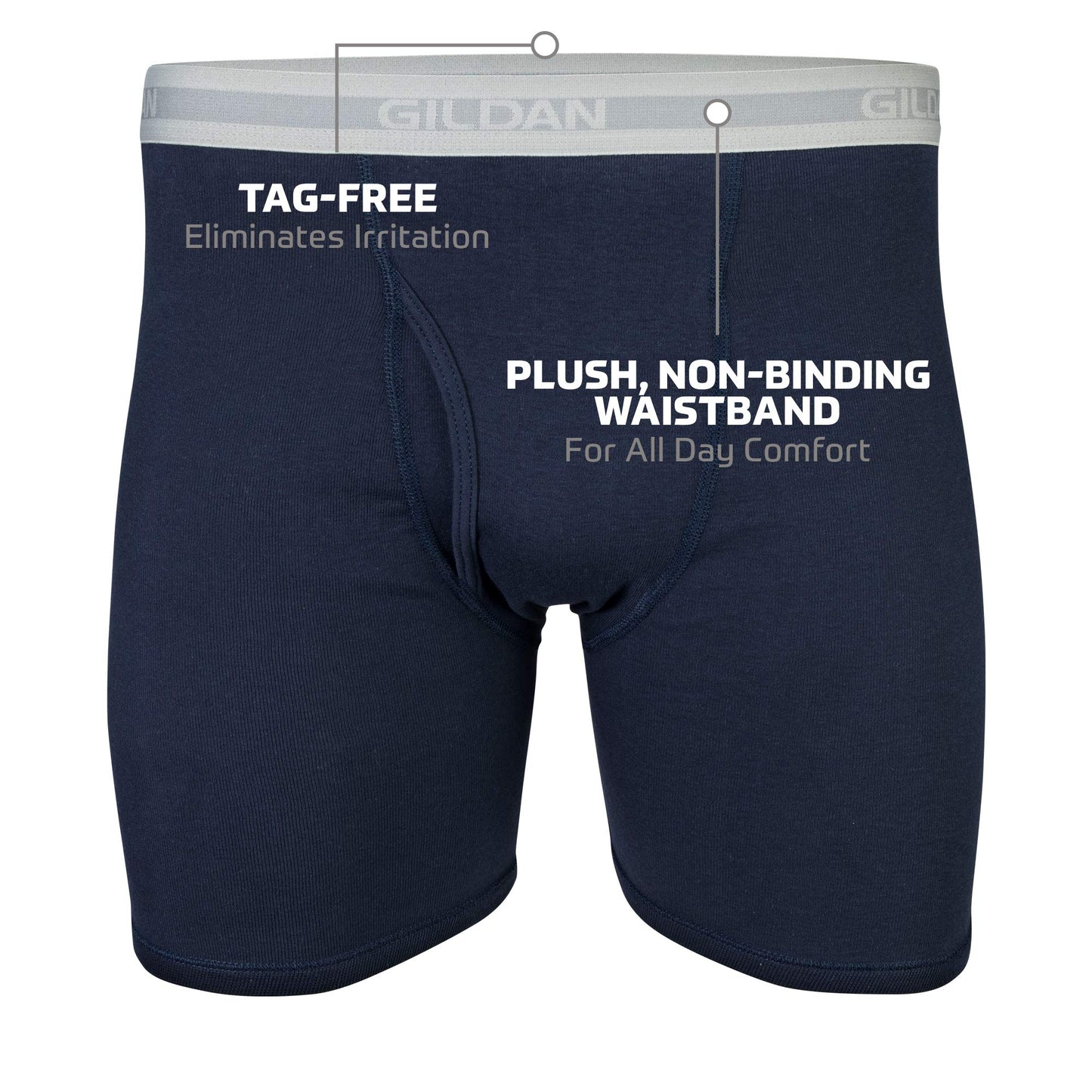 Gildan Men's Underwear Boxer Briefs, Multipack, Mixed Navy