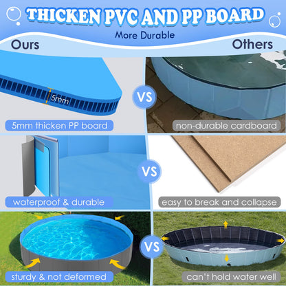 Hard Plastic Foldable Outside Kids Swimming Pool 80"