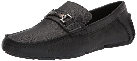 Calvin Klein Men's Magnus Driving Style Loafer, Black Weave Emboss 001, 10