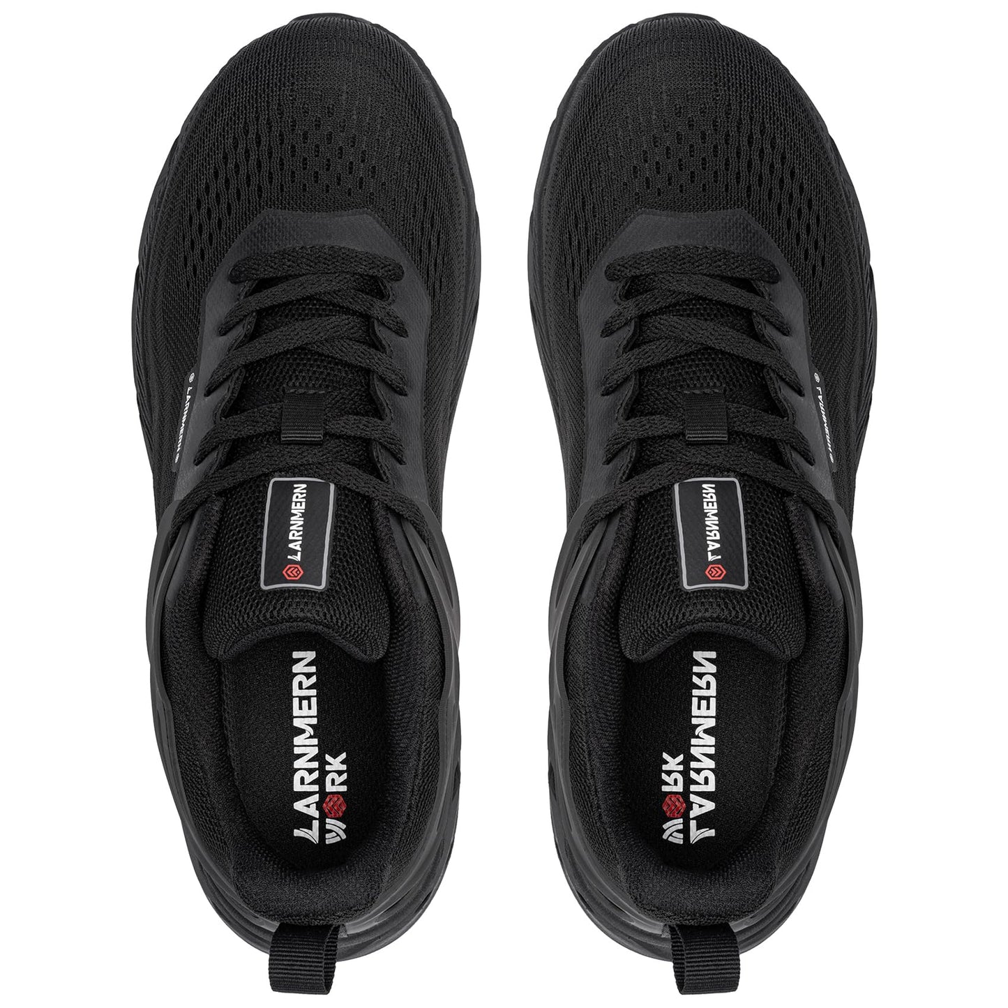 LARNMERN Steel Toe Shoes for Men Lightweight Comfortable Steel Toe Tennis Sneakers Breathable Safety Work Shoes Indestructible Composite Toe(9, Black)