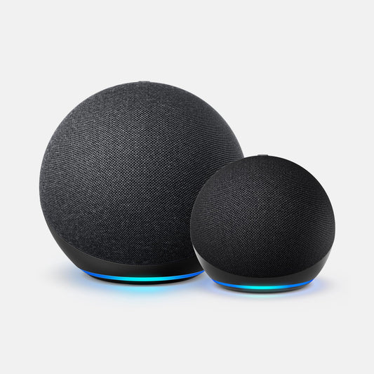 Echo (4th Gen) Multi-room Music bundle with Echo Dot (5th Gen) | Charcoal