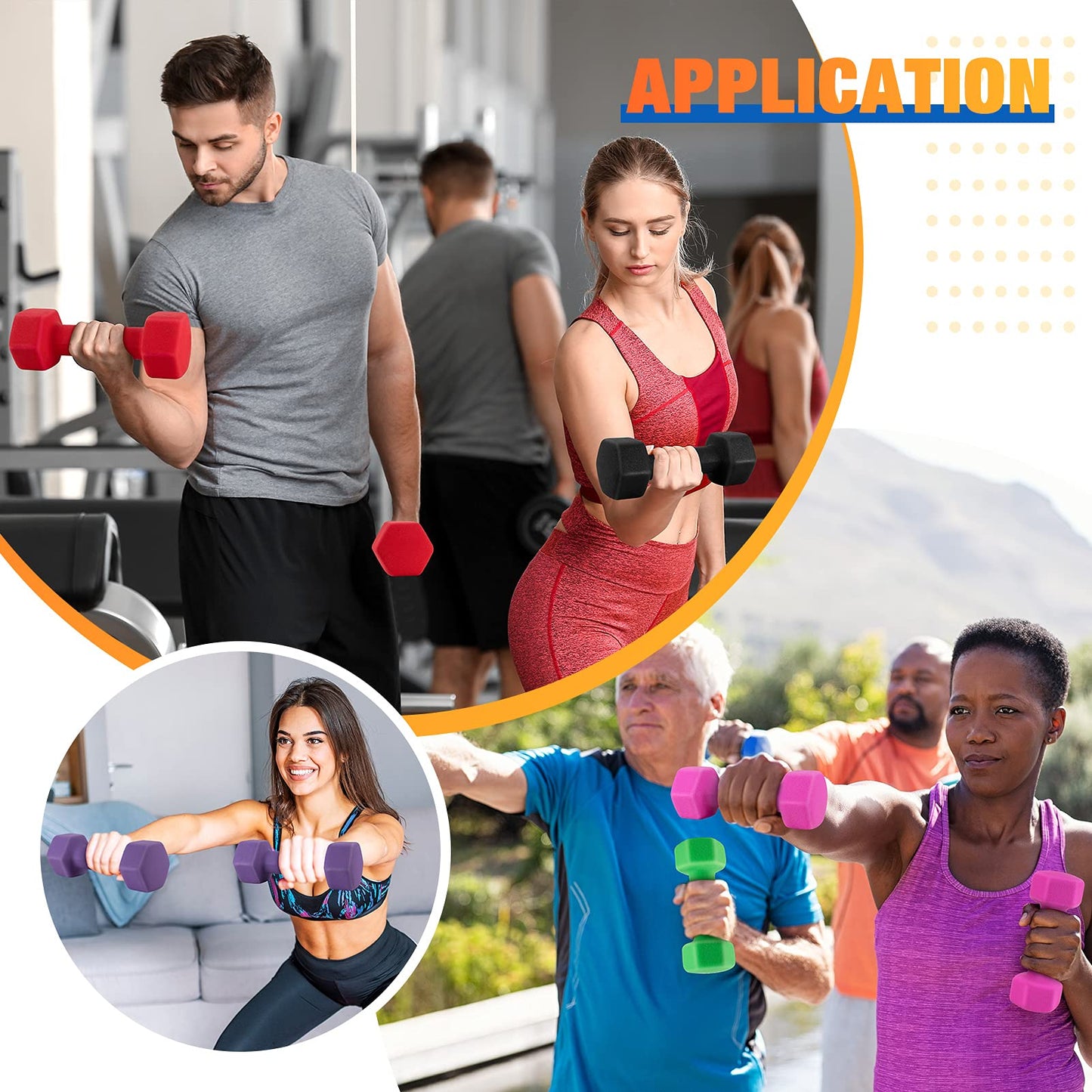 Portzon Weights Dumbbells Set of 2 5 LB, Anti-Slip, Anti-roll, Hex Shape