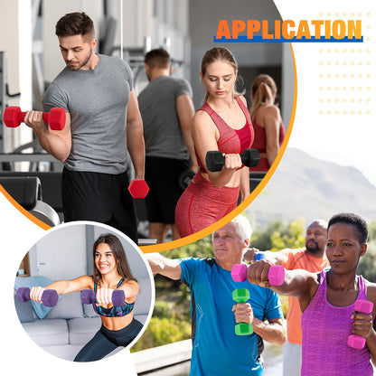 Portzon Weights Dumbbells Set of 2 5 LB, Anti-Slip, Anti-roll, Hex Shape