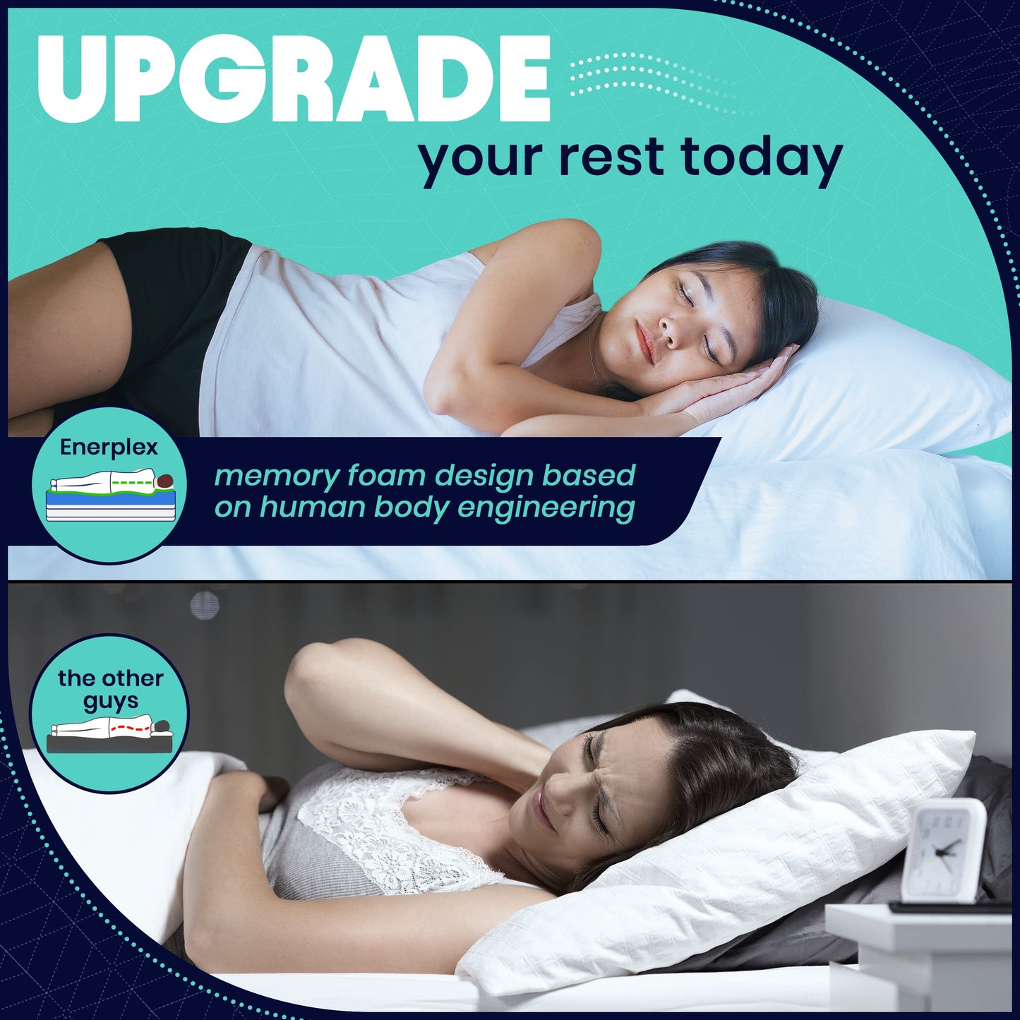 EnerPlex Memory Foam Pillows - Pack of 2 Adjustable, CertiPUR-US Certified King Size Pillows for Sleeping w/Extra Foam & Removable Viscose of Bamboo Cover - Machine Washable Firm Pillow