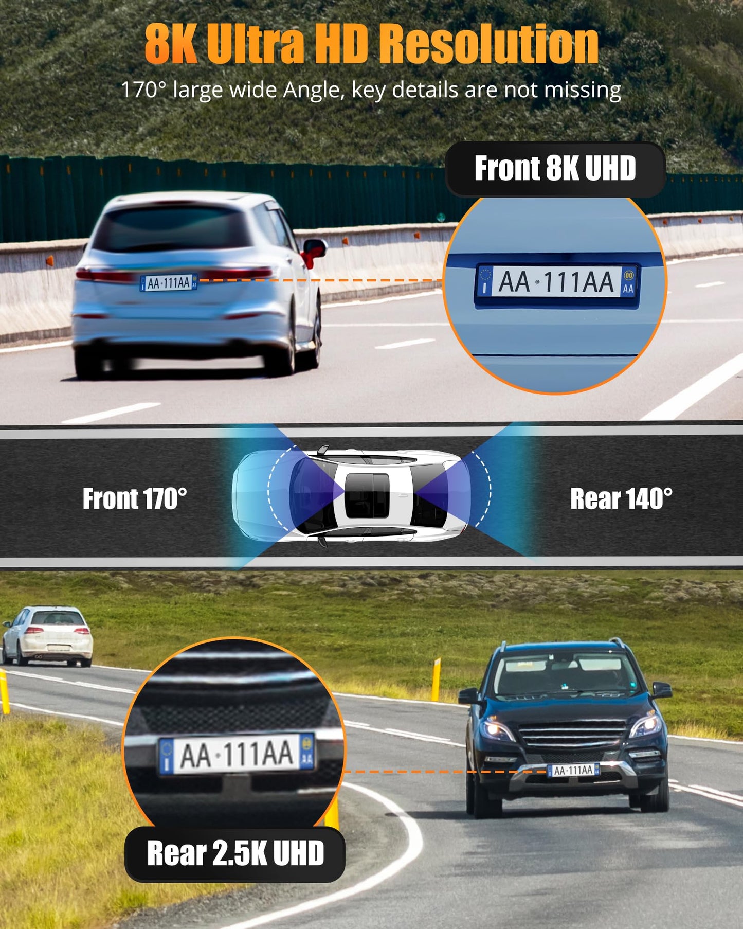 ❗UPDATE: DEAD❗ Dash Camera for Cars, 8K Full UHD Dash Cam Front and Rear Inside with App,Car Camera with Free 32GB SD Card,Built-in Wi-Fi GPS,3.16”IPS Screen,170°Wide Angle,WDR,24H Parking Mode,Night Vision
