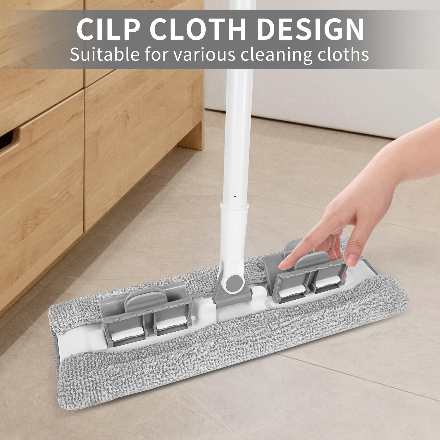 BOOMJOY Microfiber Mops for Floor Cleaning with 2 Washable Pads, Wet and Dry Mops for Hardwood Floor Cleaning, Laminate Floor Cleaner Mop