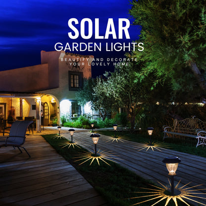 SUNWIND Solar Pathway Lights Outdoor Waterproof Glass Landscape Lights 6-Pack Warm White LED for Garden,Path,Patio Yard,Walkway and Driveway (Bronze Metal)