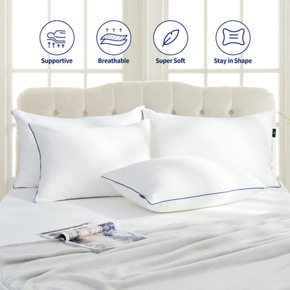 CHUN YI Shredded Memory Foam Pillows King Size Set of 2, Bed Pillows for Sleeping 2 Pack for Back Stomach Side Sleepers, Firm Pillows with Removable Cover from Bamboo Rayon 20x36 in