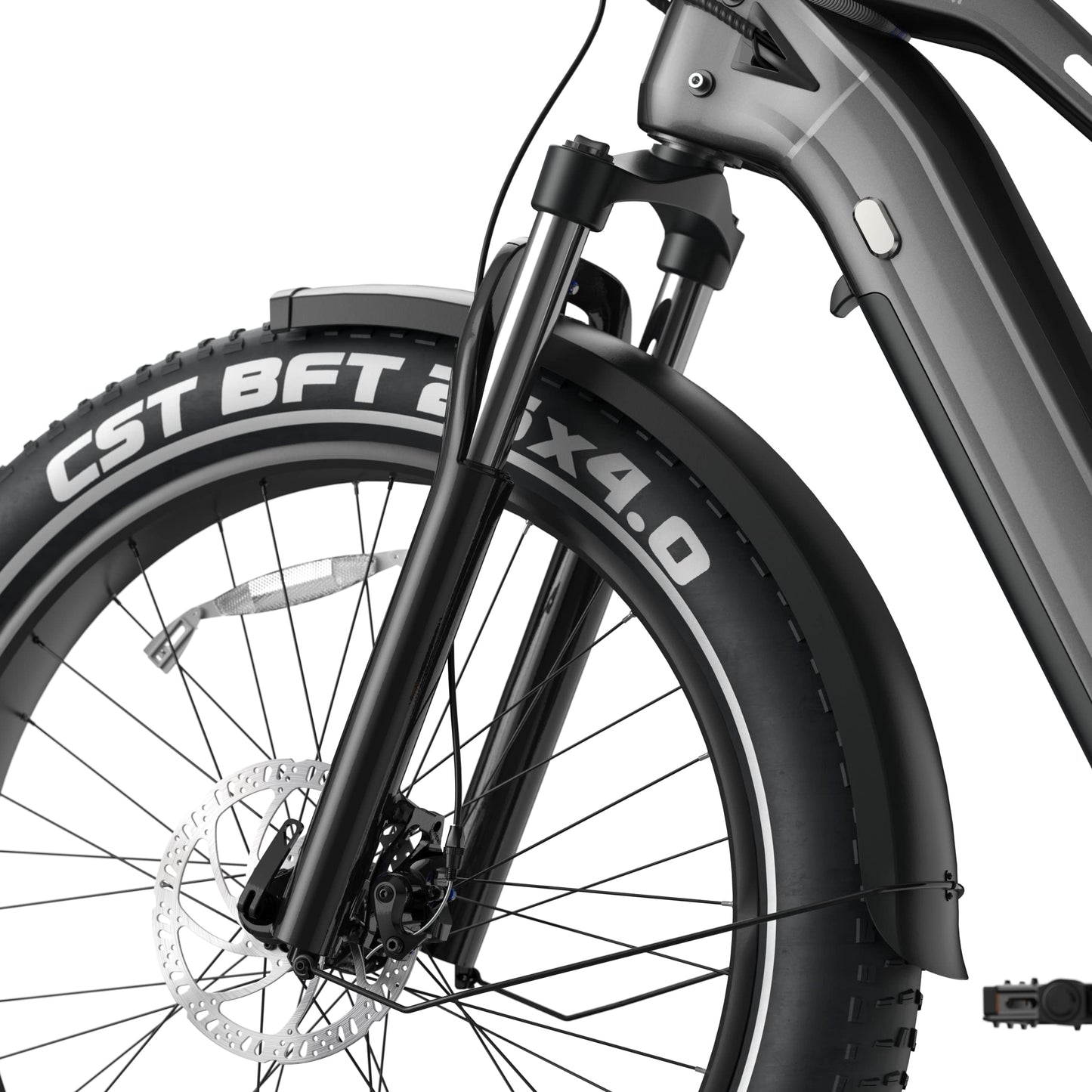 OKAI Ranger 4" Fat Tire E-Bike 330lb Capacity BAFANG Rear Hub Motor 48V 750W Shimano 8-Speed Gears 45 Mile Range Custom LED Light Bar LCD Touchscreen TEKTRO Disc Brakes Black