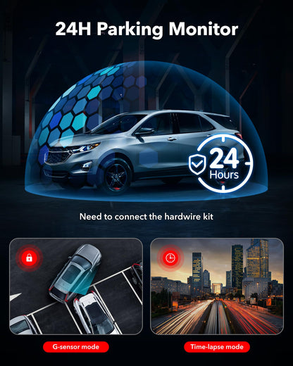 REDTIGER Dash Cam Front Rear, 4K/2.5K Full HD Dash Camera for Cars, Free 32GB Card, Built-in Wi-Fi GPS, 3.16” IPS Screen, Night Vision, 170°Wide Angle, WDR, 24H Parking Mode