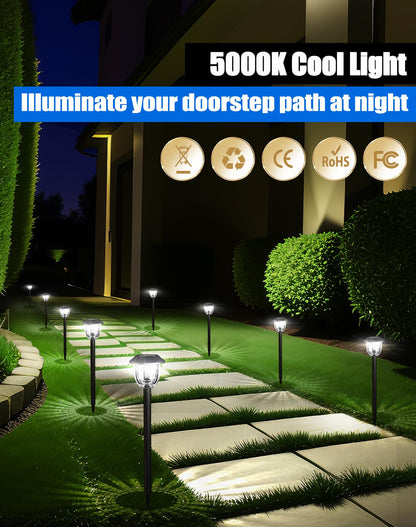 WIHTU 8 Pack Solar Lights for Outside Ground Bright Garden Lights Outdoor Waterproof for Pathway Solar Powered Landscape Lights for Yard Decor LED Lighting for Walkways Driveway Sidewalk Patio Lawn