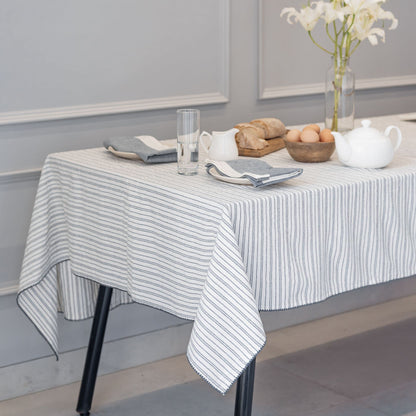 Folkulture Table Cloth for Rectangle Table 60 x 72 Inches, 100% Cotton Boho Tablecloth for Farmhouse Tabletop Decorations, Bohemian Table Cover or Tableclothes for Rustic Wedding, Charcoal Gray