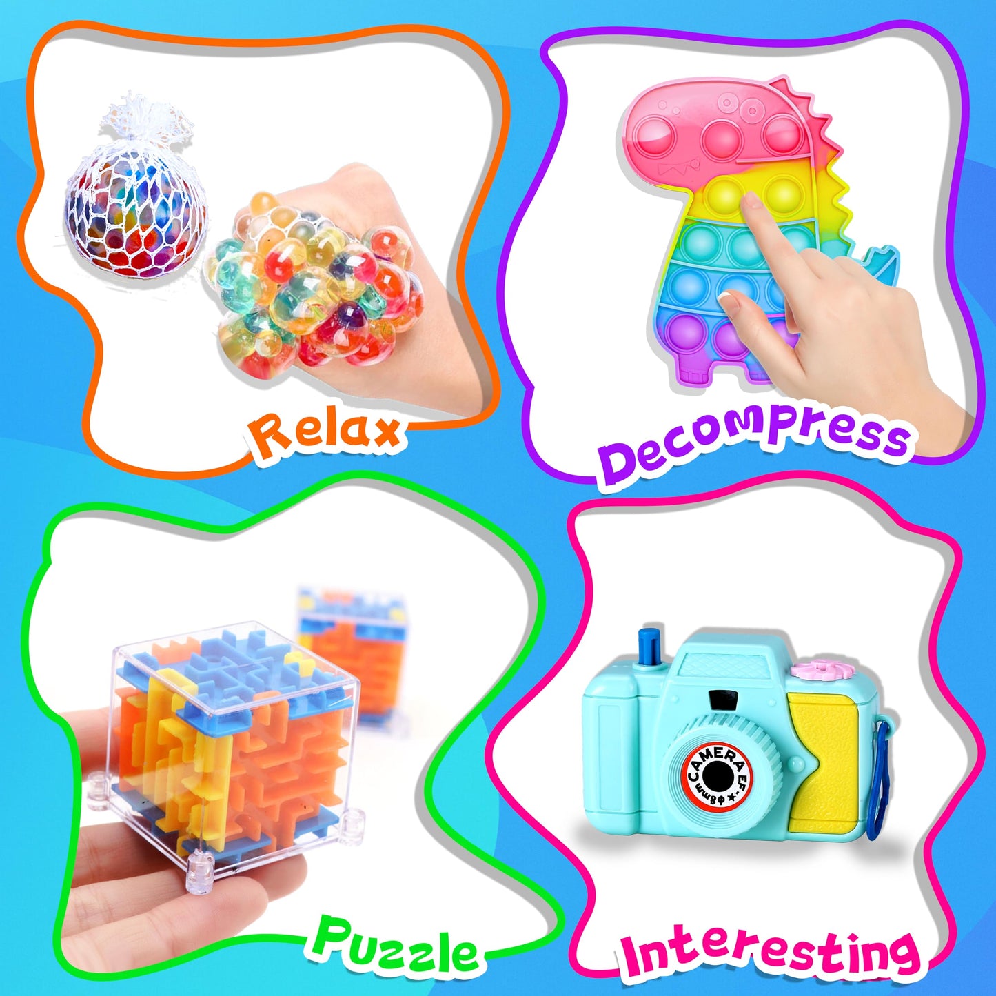 1000pcs Party Favors for Kids, Fidget Toys Pack, Stocking Stuffers, Birthday Gift Toys, Prize Box, Treasure Box, Goodie Bag Stuffers,Carnival Prizes