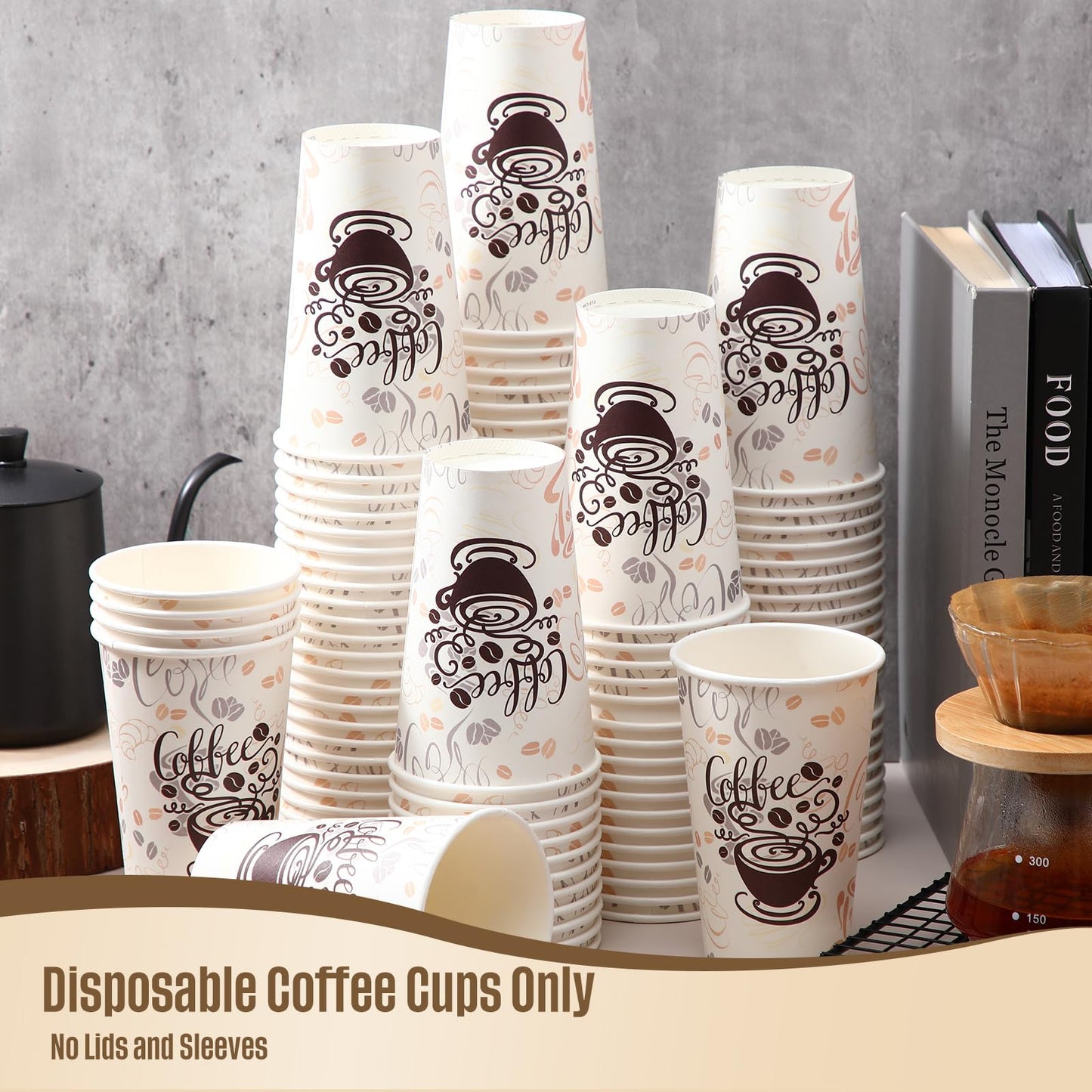 Gerrii 500 Pack Disposable Coffee Cups, Paper Coffee Cups Hot/Cold Beverage Drinking Cups for Everyday Use, Party, Picnic, Cafe, Catering, and Events (16 oz)