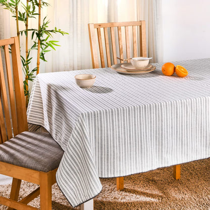 Folkulture Table Cloth for Rectangle Table 60 x 72 Inches, 100% Cotton Boho Tablecloth for Farmhouse Tabletop Decorations, Bohemian Table Cover or Tableclothes for Rustic Wedding, Charcoal Gray