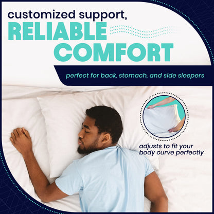 EnerPlex Memory Foam Pillows - Pack of 2 Adjustable, CertiPUR-US Certified King Size Pillows for Sleeping w/Extra Foam & Removable Viscose of Bamboo Cover - Machine Washable Firm Pillow