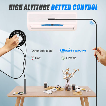 Lightswim Industrial Endoscope Inspection Camera, 4.3" IPS Borescope Sewer Camera with Handheld IP67 Waterproof Snake Camera with 8 LED Lights 16.5FT Semi-Rigid Cable