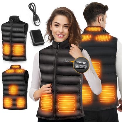 Heated Vest, Heated Jackets for Men Women with 3 Levels Heating, Unisex Winter Heated Vests Outerwear with Rechargeable Battery, Lightweight Heating Vest for Skiing, Hiking, Hunting, Cycling, Fishing
