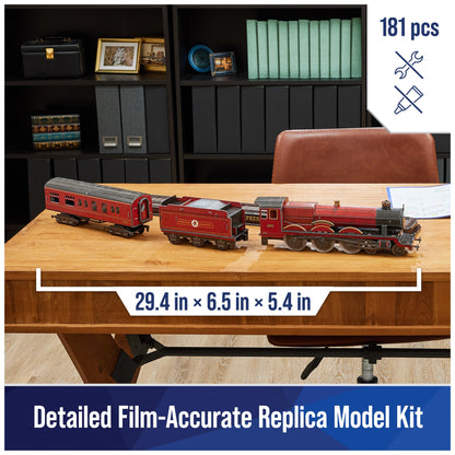 4D Build, Harry Potter Hogwarts Express 3D Puzzle Model Kit 181 Pcs 2.5 Ft Wide Harry Potter Gifts Desk Decor 3D Puzzles for Adults & Teens 12+