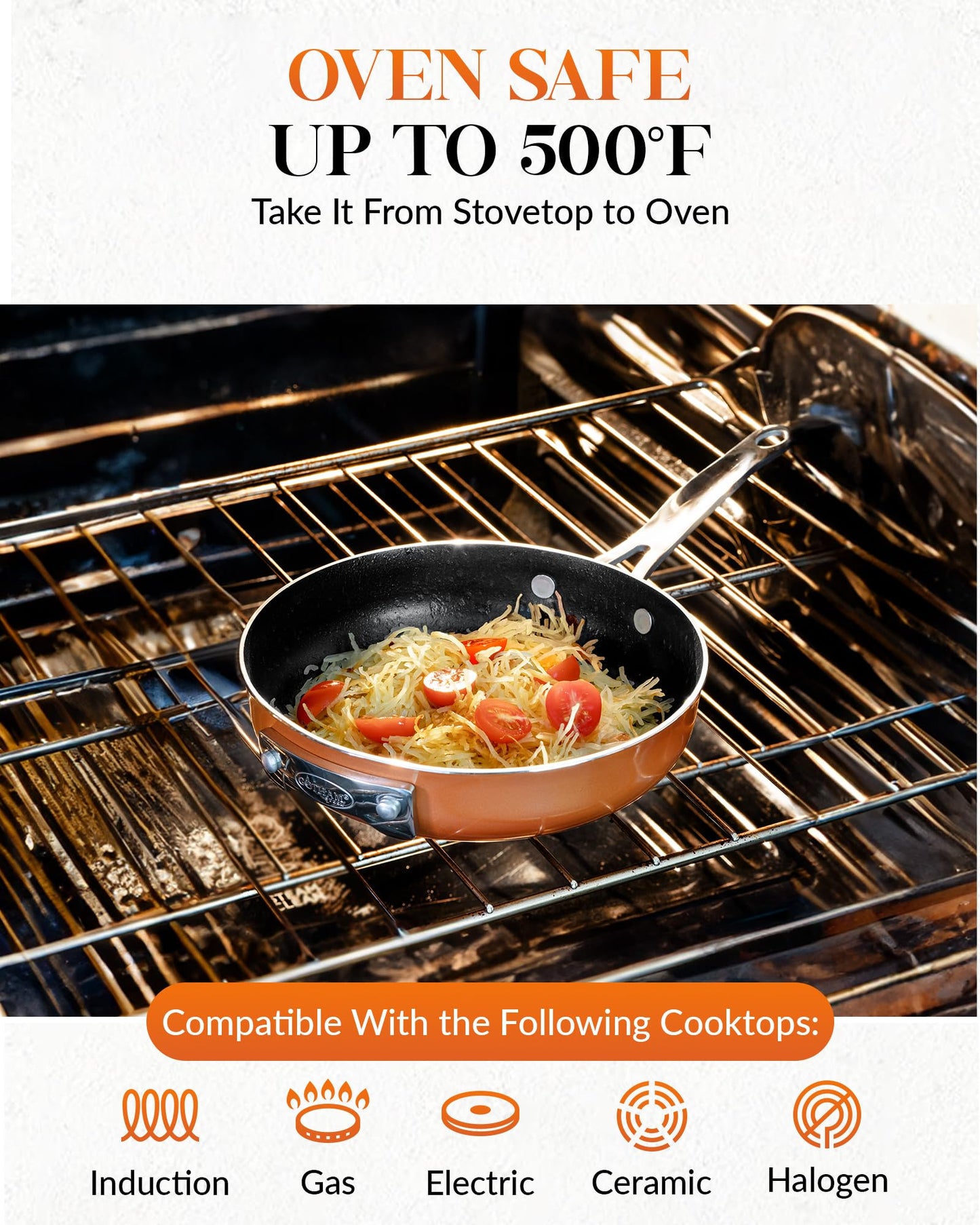 Gotham Steel 10 Pc Copper Pots and Pans Set Non Stick Cookware Set, Kitchen Cookware Sets, Pot and Pan Set, Pot Set, Space Saving Pots and Pans Set with Lids, Induction Cookware Set, Dishwasher Safe