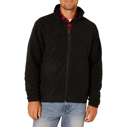 Amazon Essentials Men's Full-Zip Fleece Jacket (Available in Big & Tall), Black, Medium