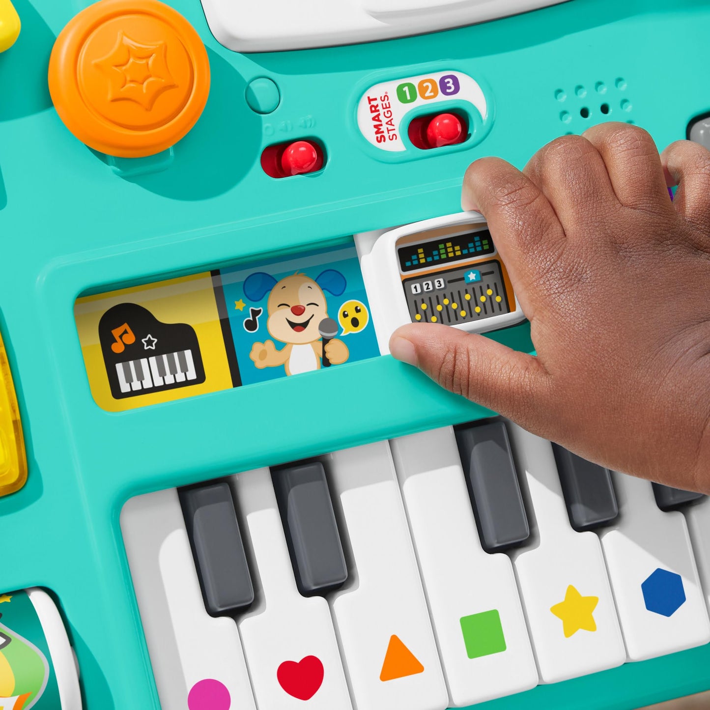 Fisher-Price Laugh & Learn Baby & Toddler Toy Mix & Learn DJ Table Musical Activity Center with Lights & Sounds for Ages 6+ Months